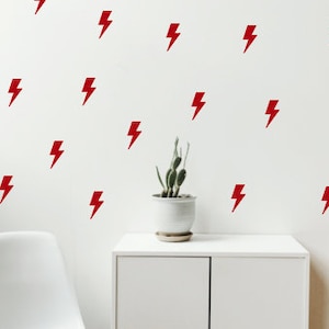 50 autocollants Lightning Bolt, autocollants en vinyle Bolt, décor mural Superhero, autocollants flash, joints d’enveloppe, pépinière De boulons, éclairs en vinyle