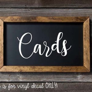 Cartes decal - signe de réception - carte boîte Flex, décor à la douche nuptiale - mariage ardoise autocollant - sticker vinyle - carte bricolage boîte signe