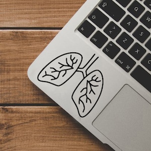 Adesivo in vinile dei polmoni, regalo per terapista respiratorio, adesivo per la consapevolezza della fibrosi cistica, decalcomania del sistema respiratorio, adesivo medicinale, decalcomania per infermiere