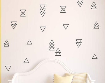 80 Hollow Triangles Vinyl Sticker, Triangle Wall Decal, Geometric shape stickers, Triangle Nursery Wall Pattern Triangle Shape Vinyl Decals