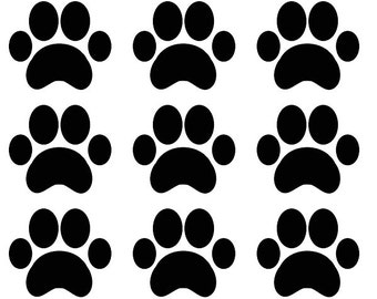 30 Paw Print Vinyl stickers, Paw Party Stickers, Aniaml Theme Sticker Tags, Cup Decals, Dog Paw envelope seal, Party decor, Removable Decal