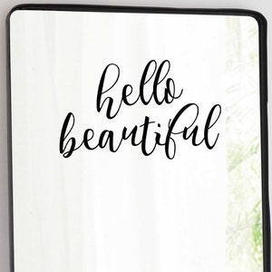 Ciao bella vinile decalcomania-segno del bagno-Inspirational decal, polvere camera arredamento-lavagna decal-vinile adesivo-DIY specchio decalcomania