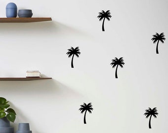 30 palm Tree Stickers, calcomanía de palma, sellos de invitación tropical, calcomanías de fiesta de la selva, vivero de tema de playa, calcomanía de vinilo tropical, vinilo monstera