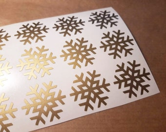 30 Snowflake stickers, Snowflake decal, Gift wrapping, Xmas Envelope seal, Vinyl Stickers, Window Winter theme Stickers, Removable stickers