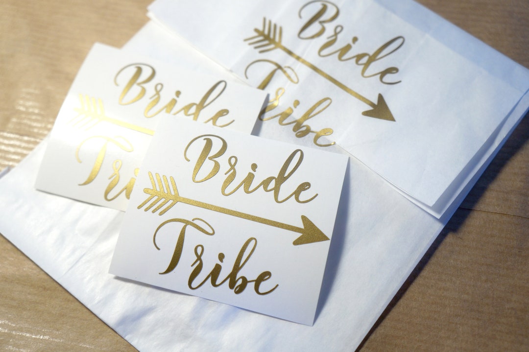 20 Bride Tribe Decals, Bridal Wedding Decal, Gold Wedding Stickers, DIY ...