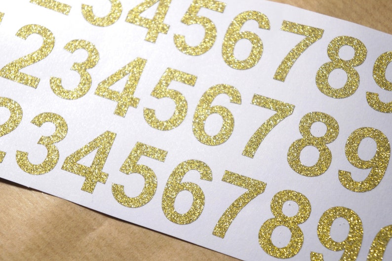 10 glitter number stickers planner stickers glitter numbers etsy