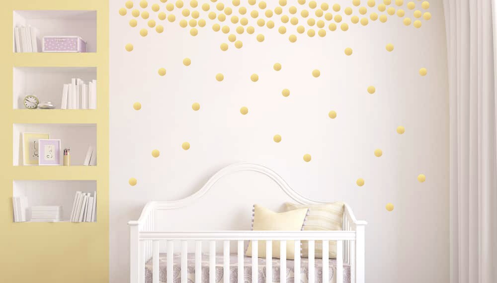 100 Gold Circle Stickers Vinyl Polka Dots Gold Dot Wall Etsy