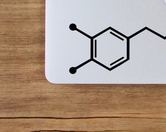 Dopamin-Molekül Aufkleber, Chemie Laptop Aufkleber, Molekularstruktur Aufkleber Atom Wissenschaft Aufkleber Liebe Glück Dopamin-Vinyl-Autoaufkleber