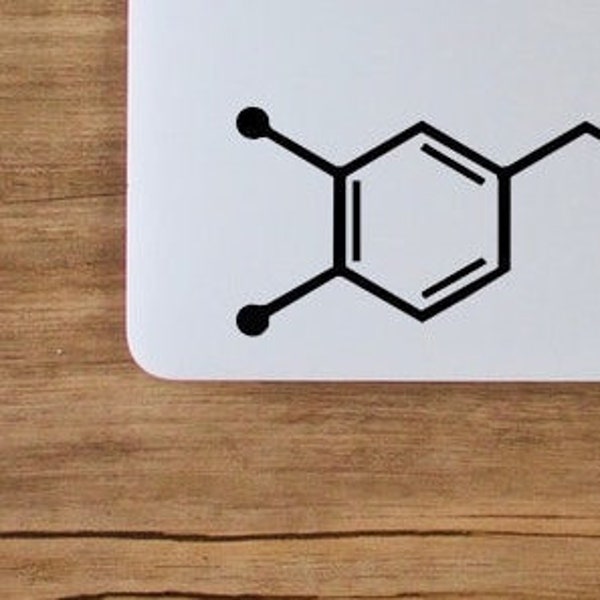 Dopamine Molecule Decal, Chemistry laptop decal, Molecular Structure Decal Atom Science Sticker Love Happiness dopamine vinyl Bumper Sticker