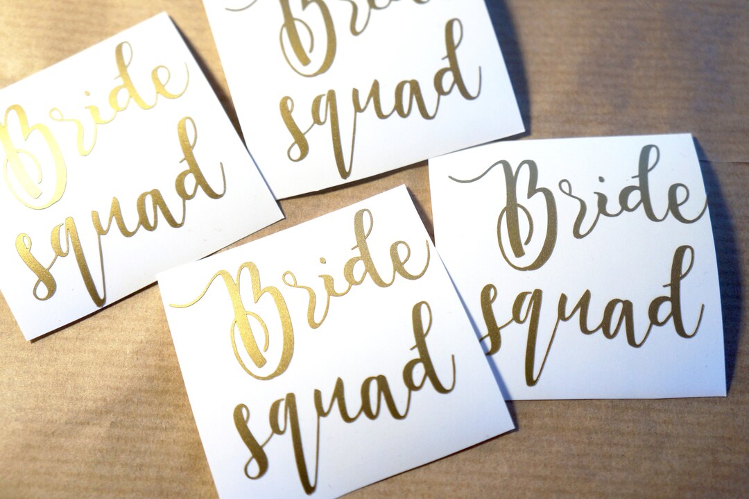 20 Bride Squad Decals, Bridal Wedding Decal, Gold Wedding Stickers, DIY ...