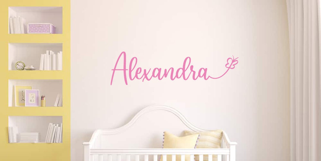 Personalised Baby Name Decal, Butterfly Girl Nursery Wall Decal ...