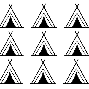 35 Teepee Vinyl Decal, Tribal Nursery Stickers, Camping Tent Vinyl ...