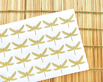20 adesivi glitter DRAGONFLY, sigillo in vinile animale Addio al nubilato Sigilli per feste, Matrimonio estivo di campagna Sigillo busta glitterato, Bomboniera dragonfly