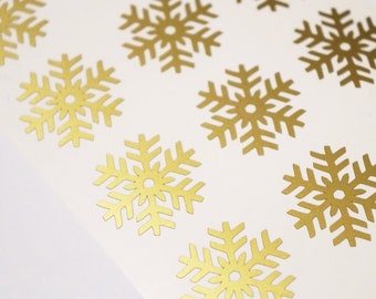 30 Snowflake stickers, snowflake decal, Gift wrapping, Xmas Envelope seal, Vinyl Stickers, Window Winter theme Stickers, Removable stickers