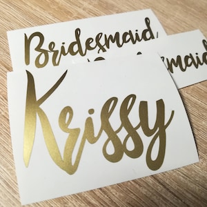 Benutzerdefinierte Brautjungfer Namen Aufkleber, Umschlag Dichtungen, personalisierte Aufkleber, Bachelorette Party Dekor, Party-Tasche-Aufkleber benutzerdefinierte Hochzeit gold Aufkleber