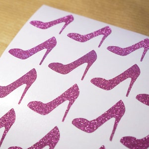 20 adesivi con tacco alto, sigilli per inviti di nozze, decalcomania da doccia da sposa glitter adesivi per scarpe da notte di gallina sigillo busta rosa, decorazione per feste di nozze