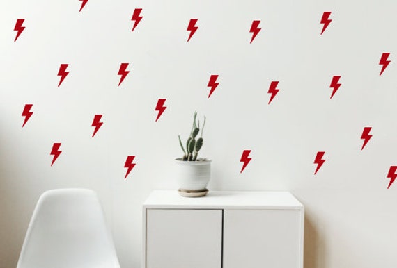 50 Lightning Bolt Stickers, Bolt Vinyl Decal, Superhero Wall Decor, Flash Stickers, Envelope Seals, Bolts Nursery, Vinyl Lightning Bolts