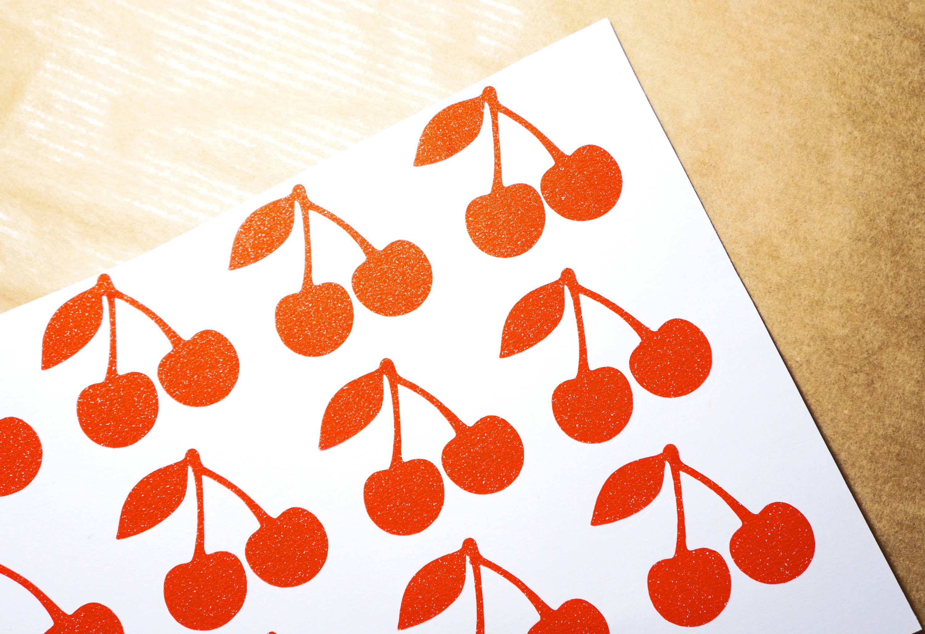 20 Glitter CHERRY Stickers, Red Cherry Decal, Fruit Berry Party ...
