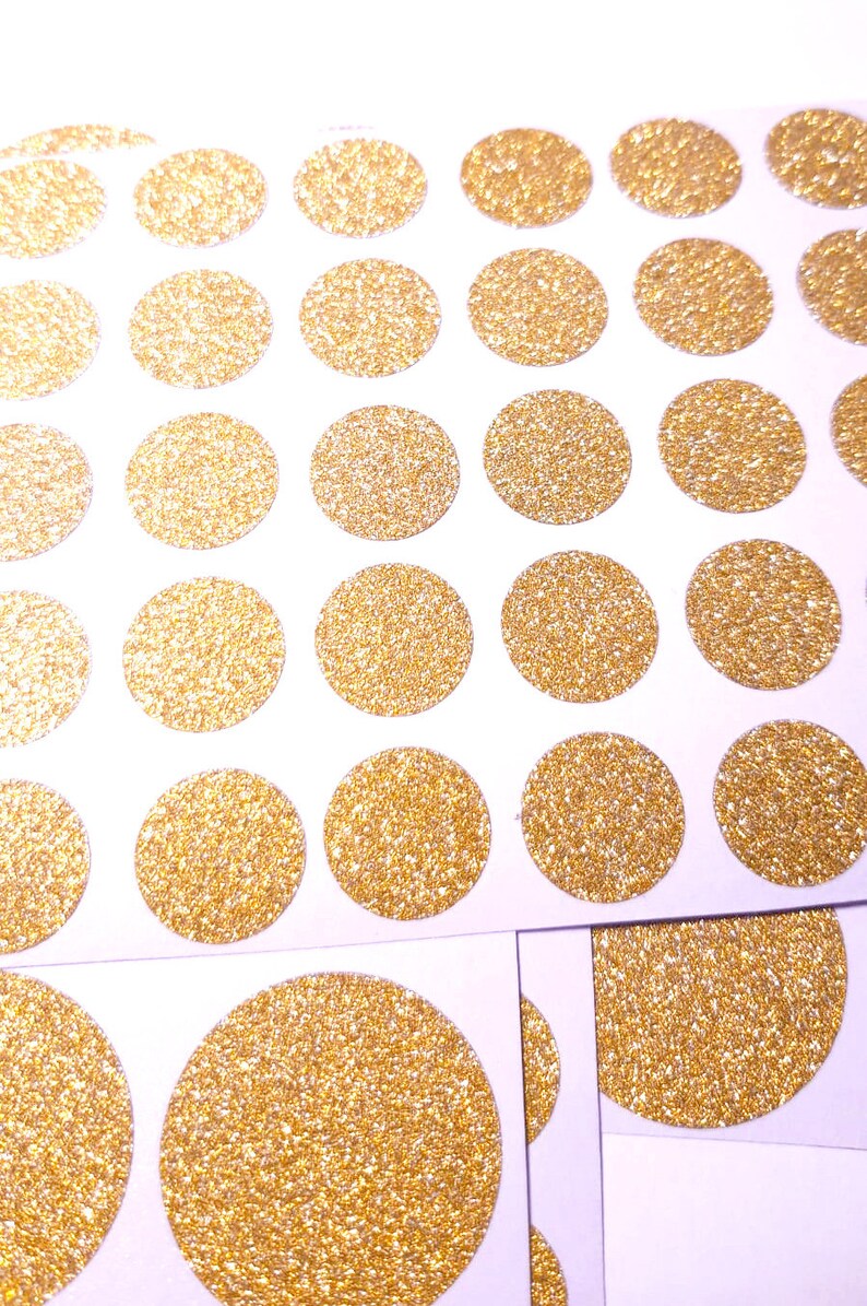 30 Glitter Polka Dot Stickers Party Stickers Gold Glitter Etsy