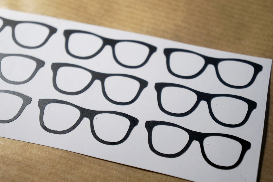 30 Nerd Glasses Stickers Glasses Vinyl Seals Hipster Wall Etsy