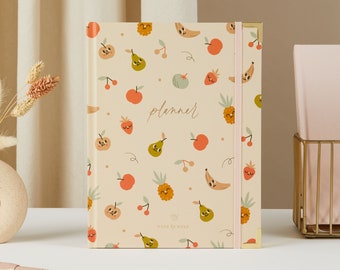 Undated Weekly Planner - Tutti Frutti, luxury diary, organiser, gift for her, gilded edges, monthly, weekly + daily planner book