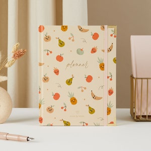 Undatierter Wochenplaner - Tutti Frutti, Luxus-Tagebuch, Organizer, Geschenk für Sie, monatlich, wöchentlich + täglich