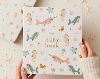 My Baby Book, Baby Memory Book - Sea Friends - baby record book, folder, record book, journal for newborn, gift for new parents, mum-to-be