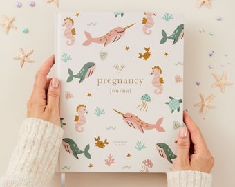 My Pregnancy Journal, Expectant Mother Gift, Pregnancy Planner - Sea Friends - gift for parents to be, pregnancy record book