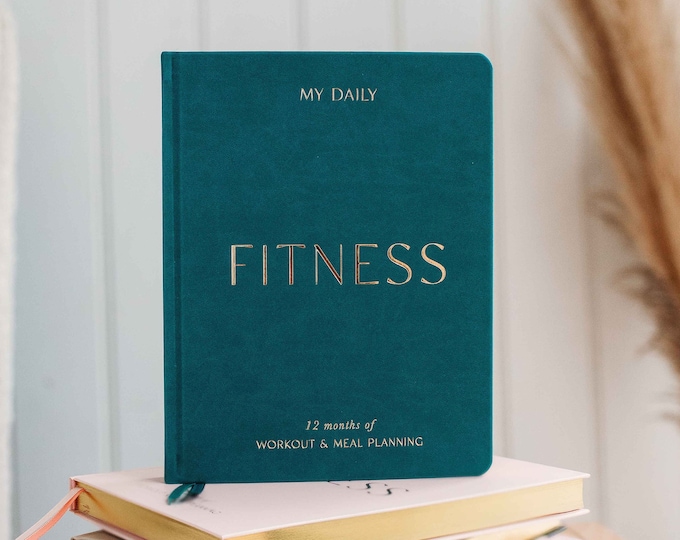My Daily Fitness Planner (Forest Green) - luxury gift for her, gym planner, workout tracker, fitness planner, journal and record book