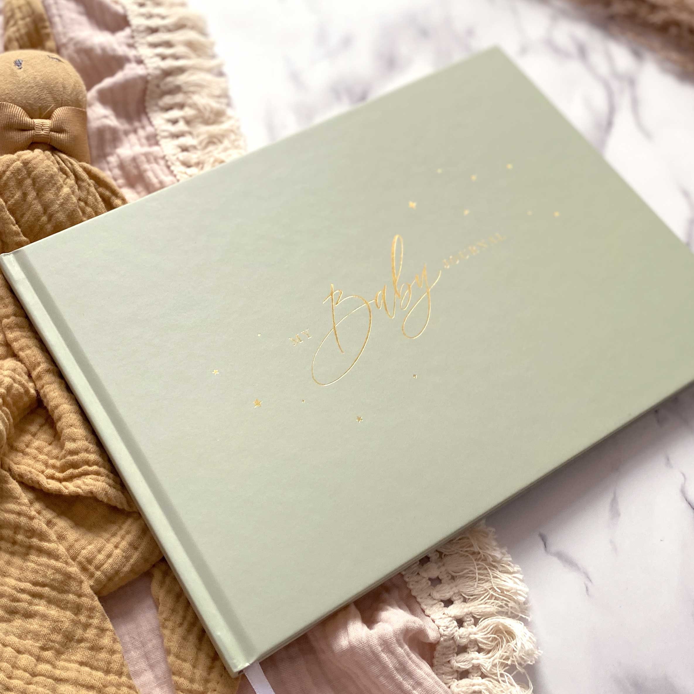 Luxury Baby Memory Book my Baby Journal Green With Gold Etsy UK