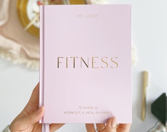 My Daily Fitness Planner -  Wellness Journal (Violet) - luxury gift for her, gym planner and meal planner