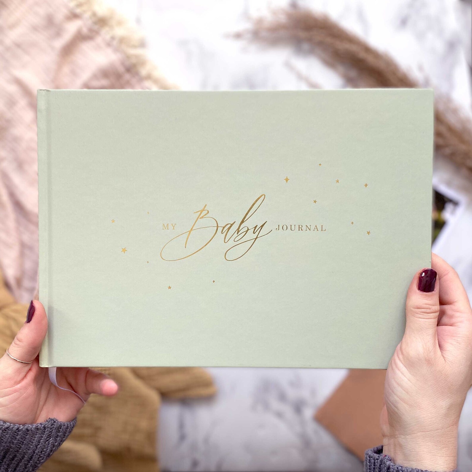 Luxury Baby Memory Book my Baby Journal Green With Gold Etsy UK