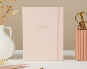 Cahier/journal de luxe - Blush (toile) - pour créer une liste, tenir un journal, cadeau, prendre des notes, cadeau pour elle, travailler à domicile, tranches dorées