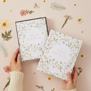 Mum journal wildflower edition with undated pages, allowing mums to record daily memories, thoughts and milestones in a simple, flexible five year format.