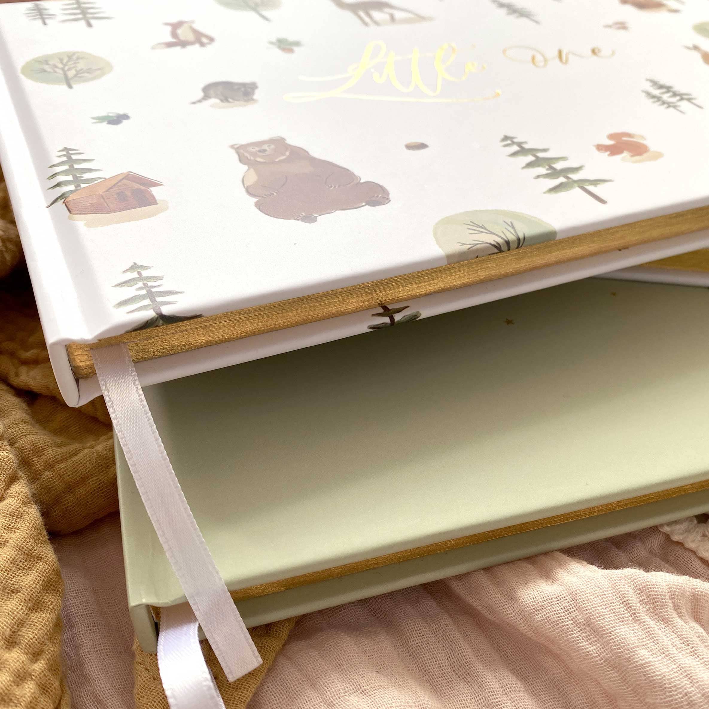 Luxury Baby Memory Book little One Woodland With Gold Etsy UK