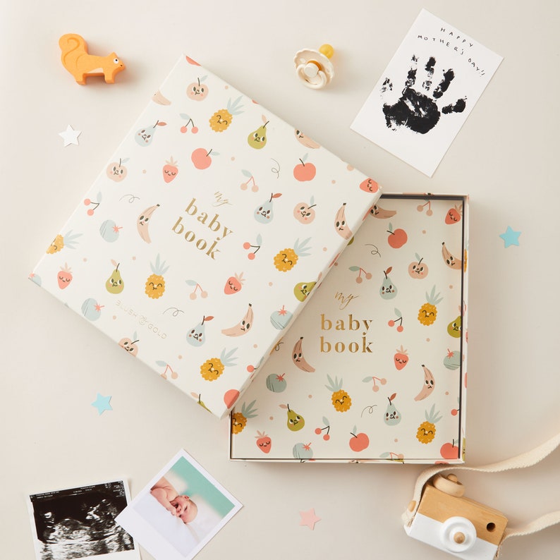 Keepsake baby memory book designed as a thoughtful and sentimental gift for new mums to preserve cherished memories.