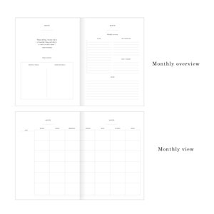 Undated Weekly Planner Curve minimalist, luxury diary, organiser, gift for her, gilded edges, monthly, weekly daily planner book image 9