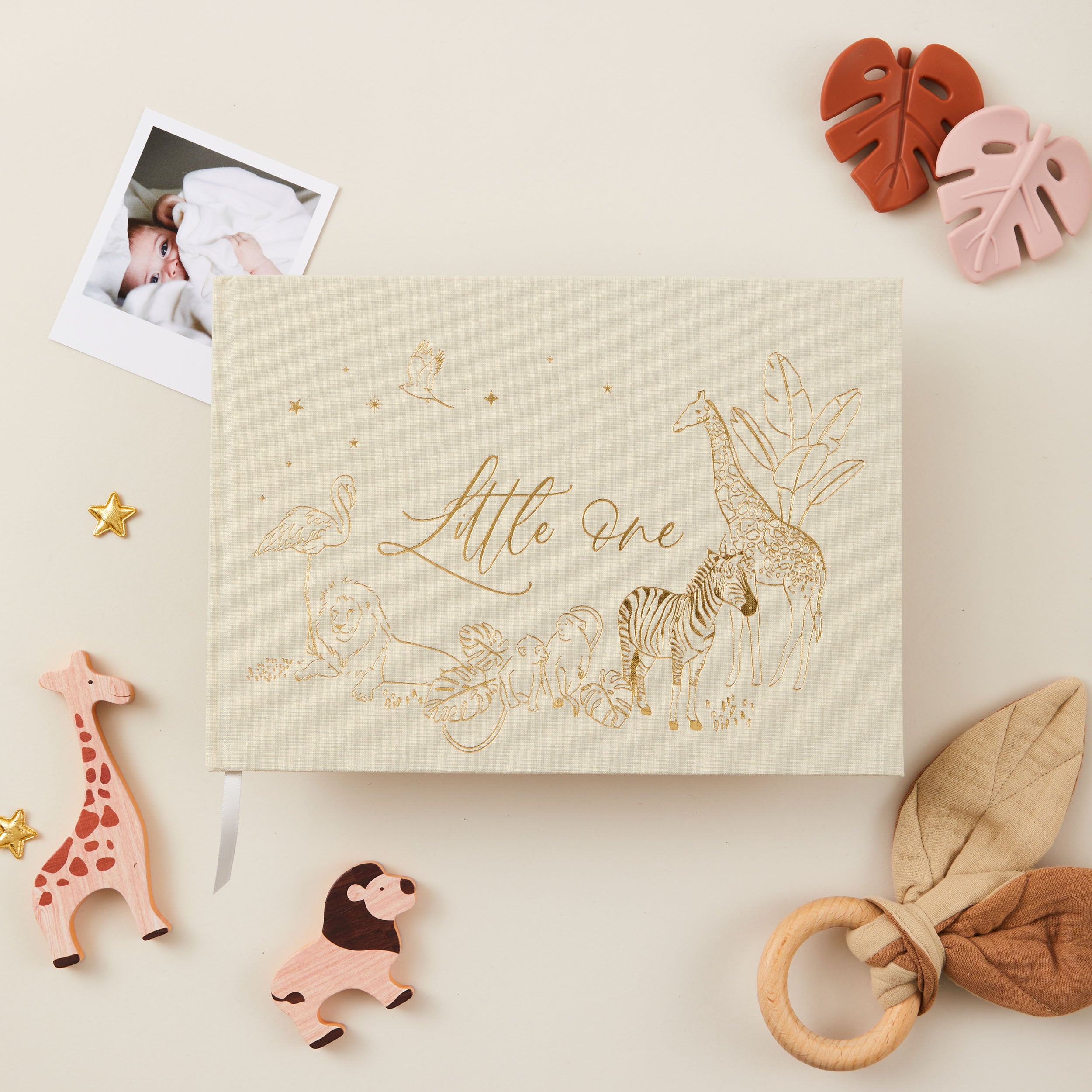 Luxury baby memory book (Safari), baby shower gift, new parents record book keepsake journal