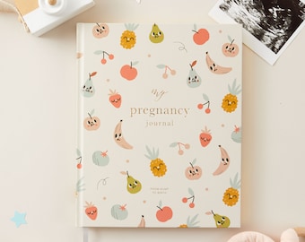 My Pregnancy Journal, Expectant Mother Gift, Pregnancy Planner - Tutti Frutti - gift for parents to be, pregnancy record book w/gilded edges