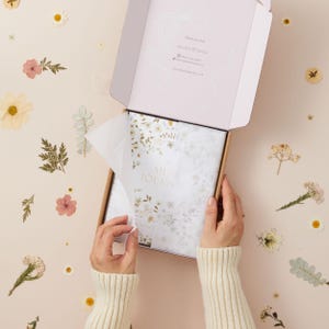 Five year motherhood journal with wildflower illustrations, created to document changing routines, emotions and milestones across the early years of parenting.