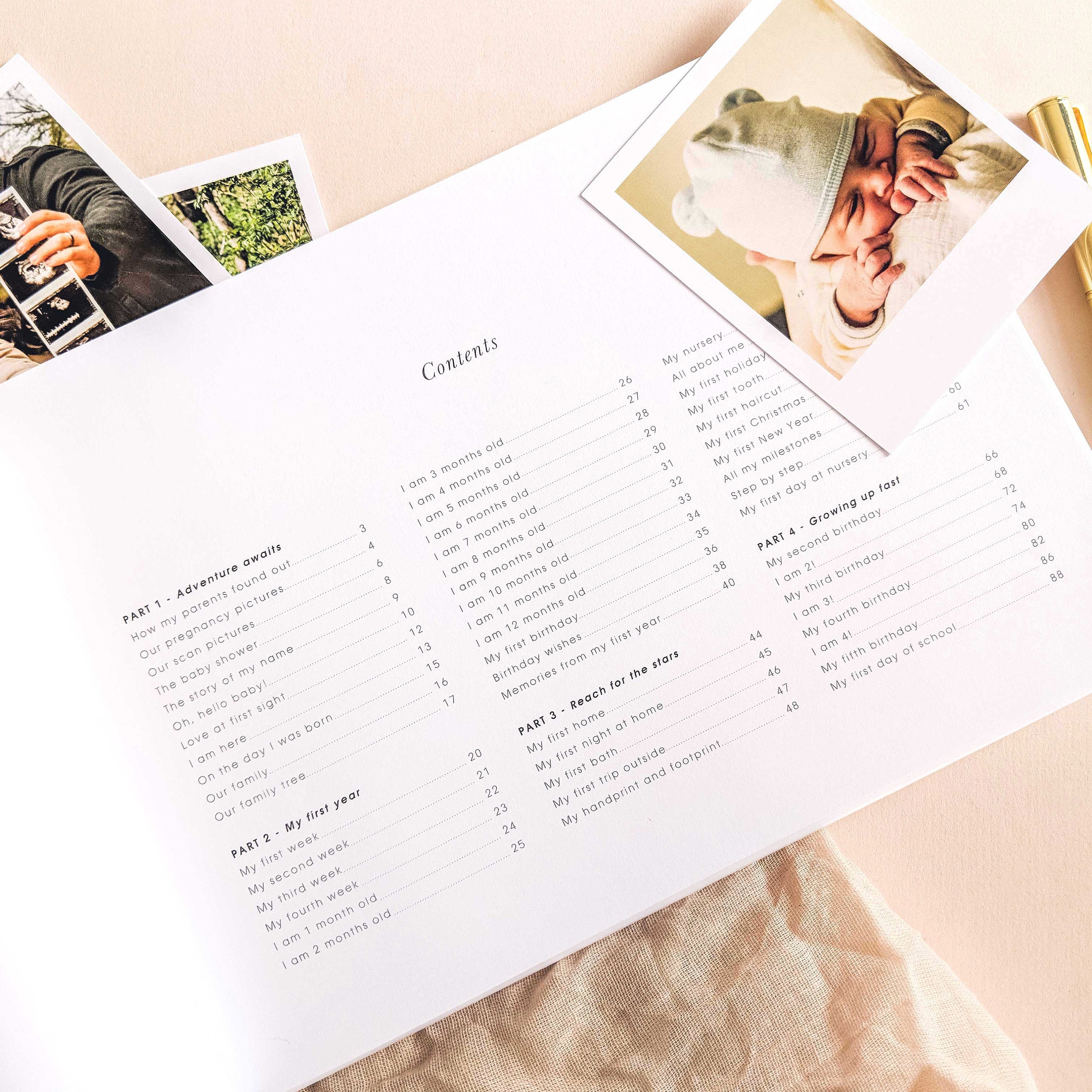 Luxury baby memory book (Safari), baby shower gift, new parents record book keepsake journal