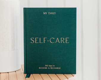 My Daily Self-Care Journal - Wellness Journal (Jupiter) - luxury gift for her, self-care and gratitude journal, with sticker sheets