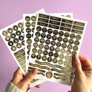 Foiled Fitness Stickers (Packung mit 3 Bögen) - Zweihundertdreiunddreißig (233) Aufkleber insgesamt, Wellness, Fitness