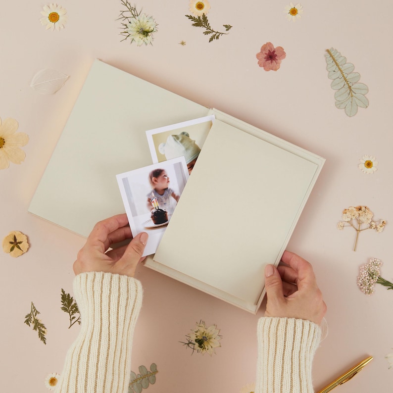 Luxury mum journal with ivory cloth cover designed as a long lasting keepsake