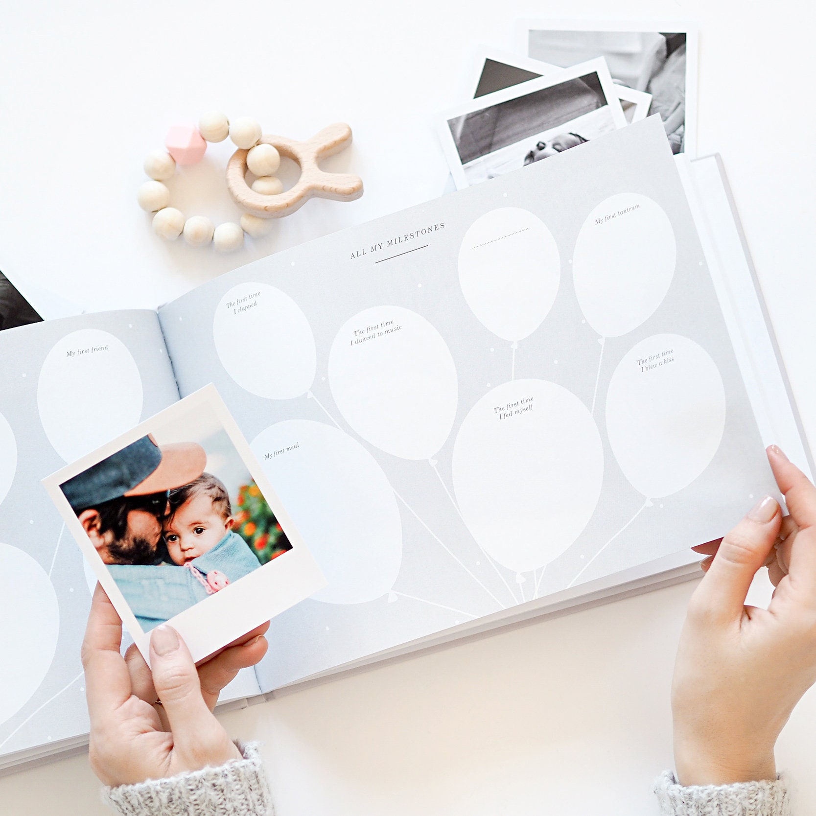 Luxury baby memory book (Safari), baby shower gift, new parents record book keepsake journal