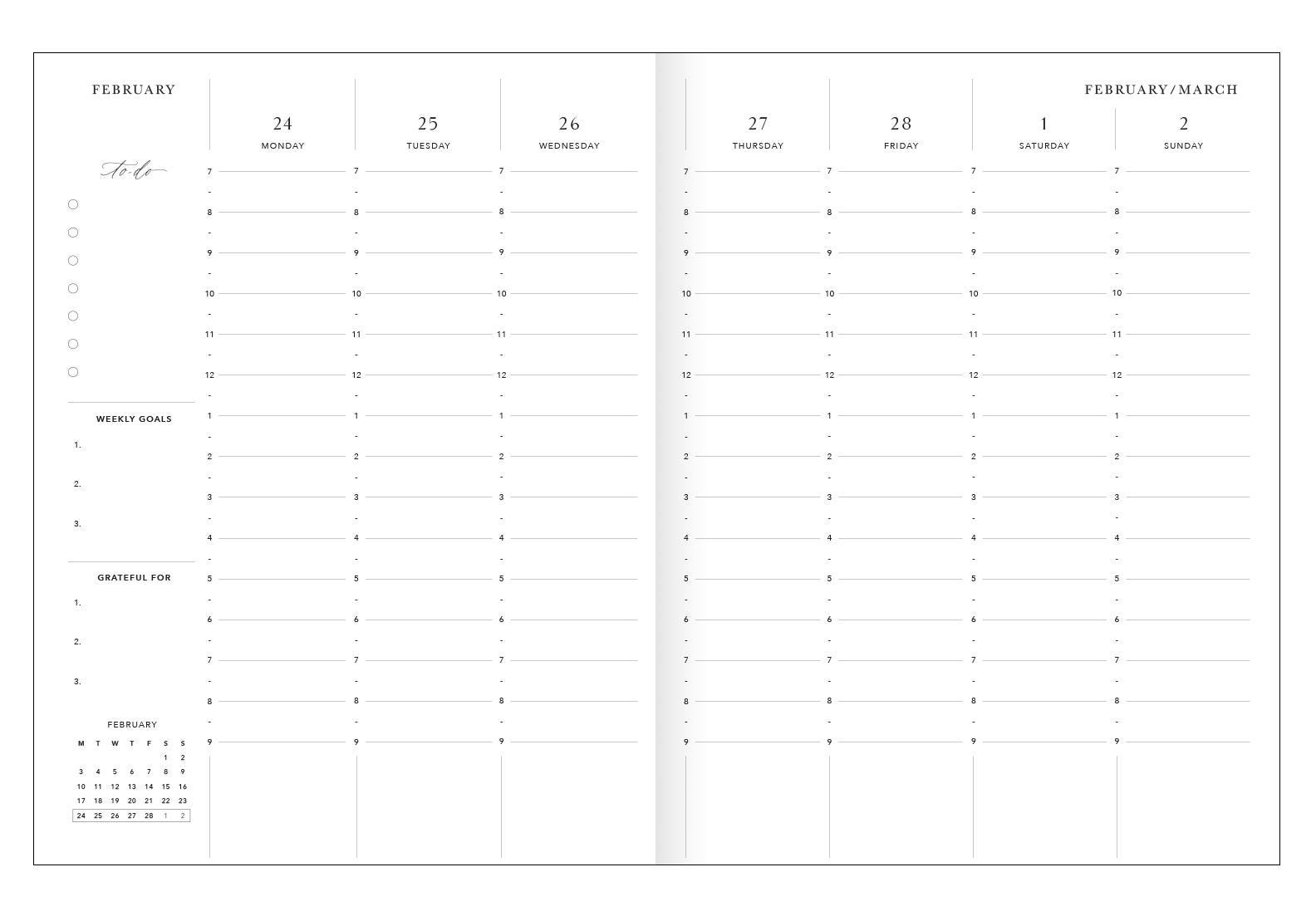 2025 Weekly Planner - Black (Cloth), luxury 2025 diary, organiser, gift for her, gilded edges, monthly, weekly planner book,