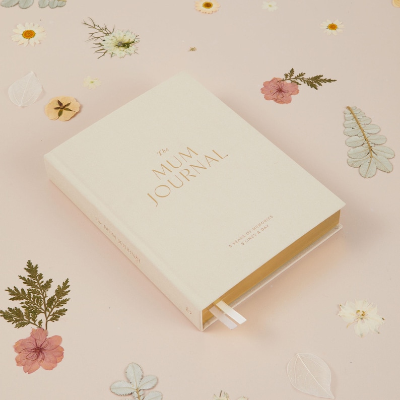 Ivory mum journal displayed as a thoughtful gift for new mums or baby showers