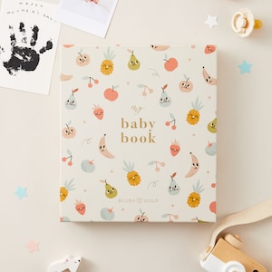 My Baby Book, Baby Memory Book - Tutti Frutti -  keepsake memory, record book, journal folder for newborn, gift for new parents, mum-to-be