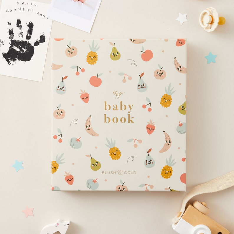 Elegant baby memory journal, the perfect keepsake gift showcasing a way for new mothers to document their baby's milestones and memories.