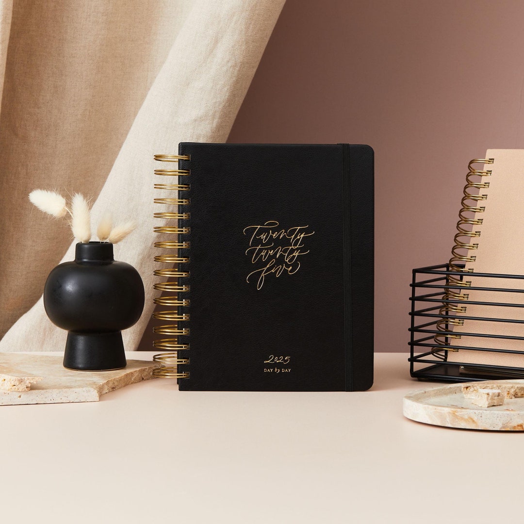2025 Daily Planner Black liquorice With Keepsake Box and Stickers, Luxury 2025 Diary, Gift for